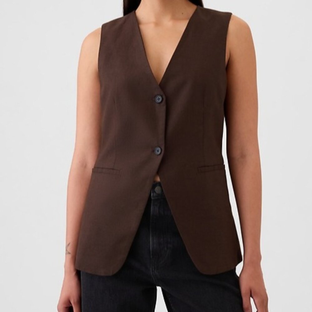 GAP Linen-Cotton Longline Vest